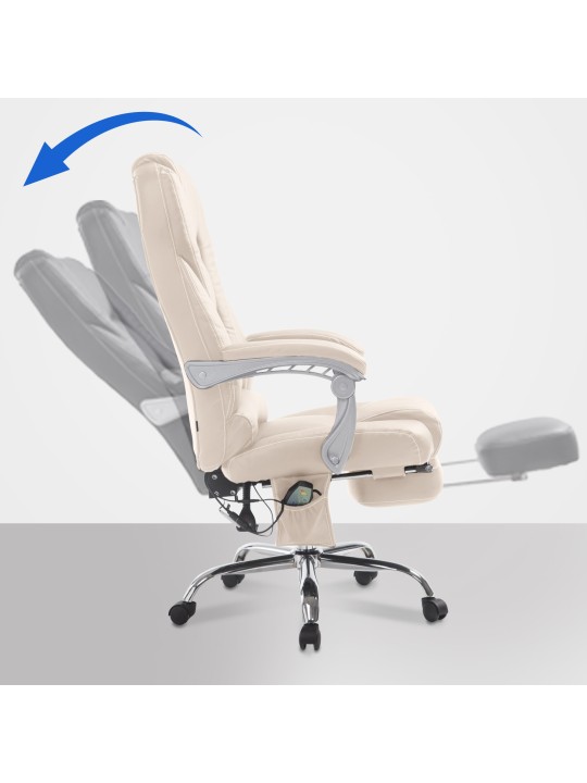 Silla de oficina Pacific con función de masaje V2, crema