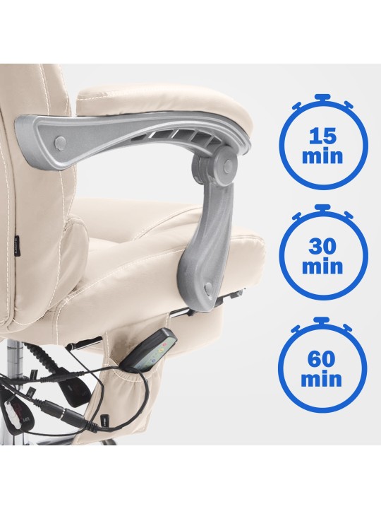 Silla de oficina Pacific con función de masaje V2, crema