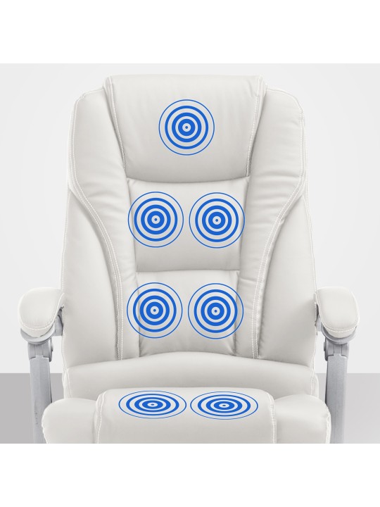 Silla de oficina Pacific con función de masaje V2, blanco