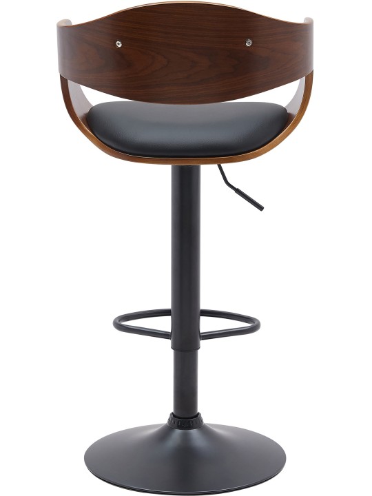 Juego de 2 taburetes de bar Kingston B piel sintética, nogal/negro Juego de 2 taburetes de bar Kingston B piel sintética, nogal/negro
