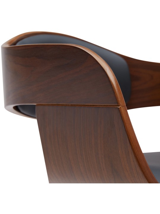 Juego de 2 taburetes de bar Kingston B piel sintética, nogal/negro Juego de 2 taburetes de bar Kingston B piel sintética, nogal/negro