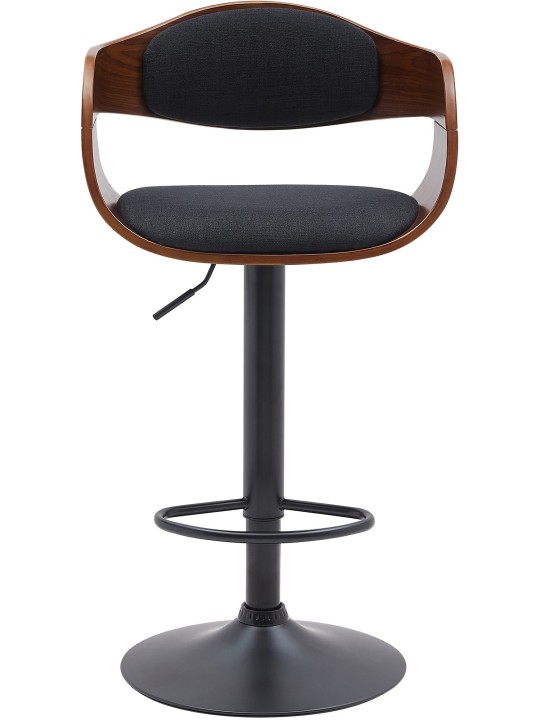 Juego de 2 taburetes de bar Kingston B tela, nogal/negro