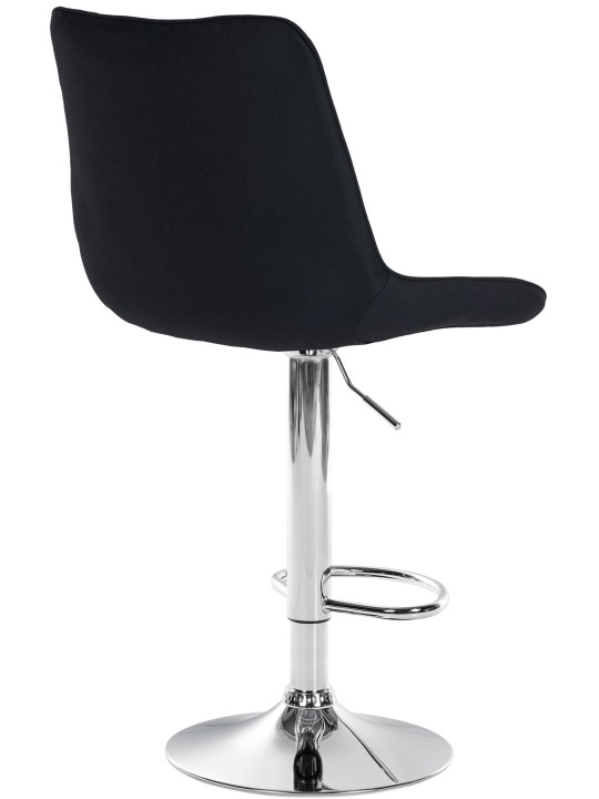 Juego de 2 taburetes de bar Toni tela cromo, negro Juego de 2 taburetes de bar Toni tela cromo, negro
