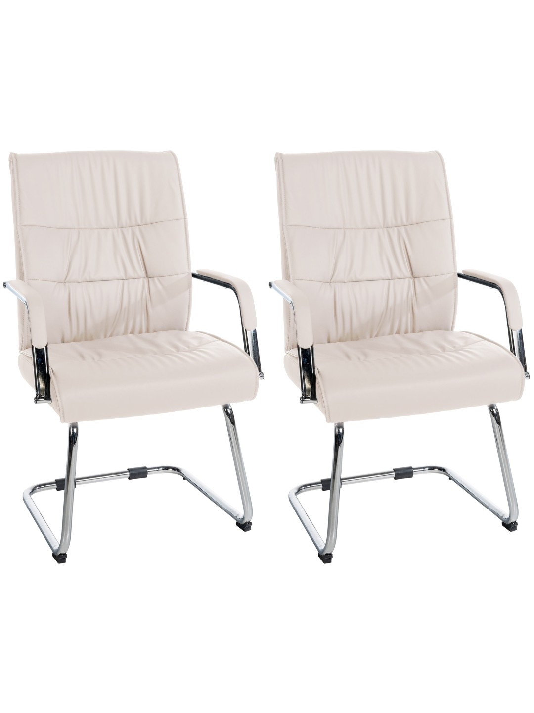 Juego de 2 sillas de visita Sievert, crema