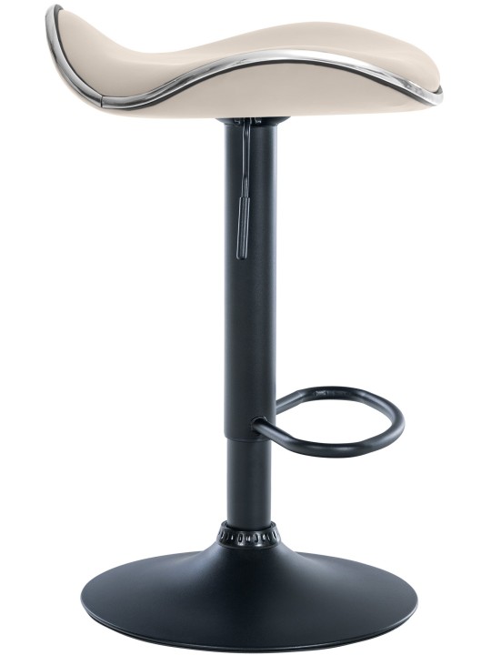 Taburete de bar Shanghai de piel sintética, crema