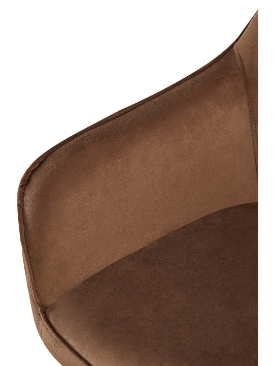 Silla de comedor de terciopelo Boise, marrón