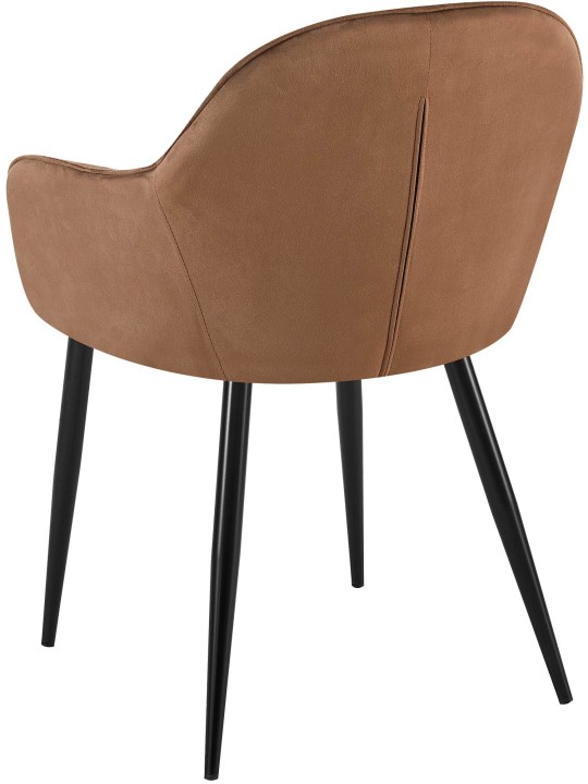 Silla de comedor de terciopelo Boise, marrón