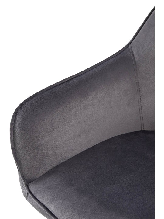 Silla de comedor de terciopelo Boise, gris oscuro