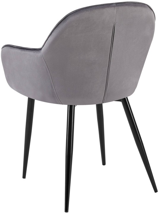 Silla de comedor de terciopelo Boise, gris oscuro