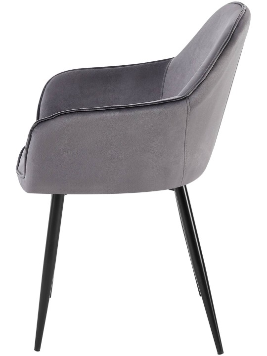 Silla de comedor de terciopelo Boise, gris oscuro