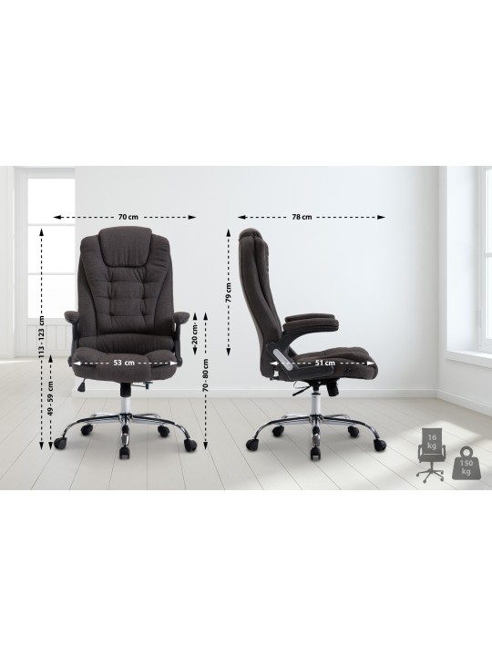 Silla de oficina Thor tela, gris oscuro