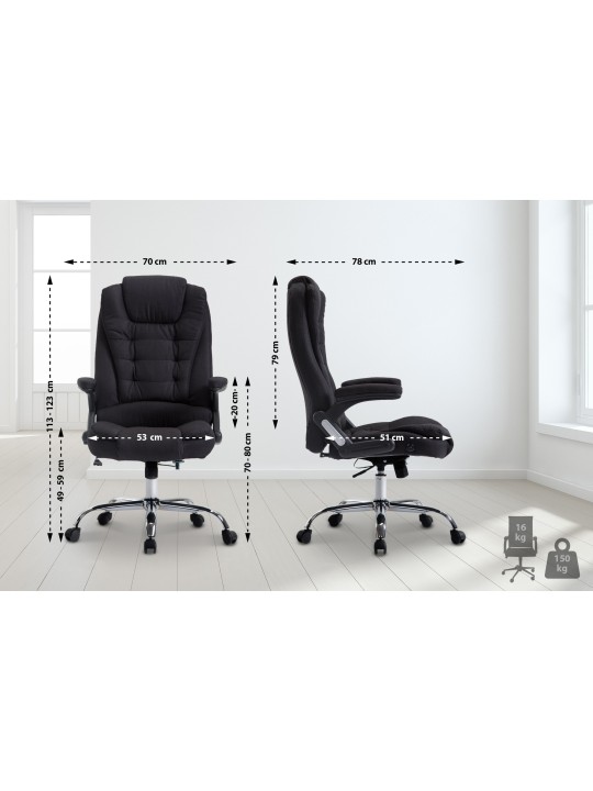 Silla de oficina Thor tela, negro