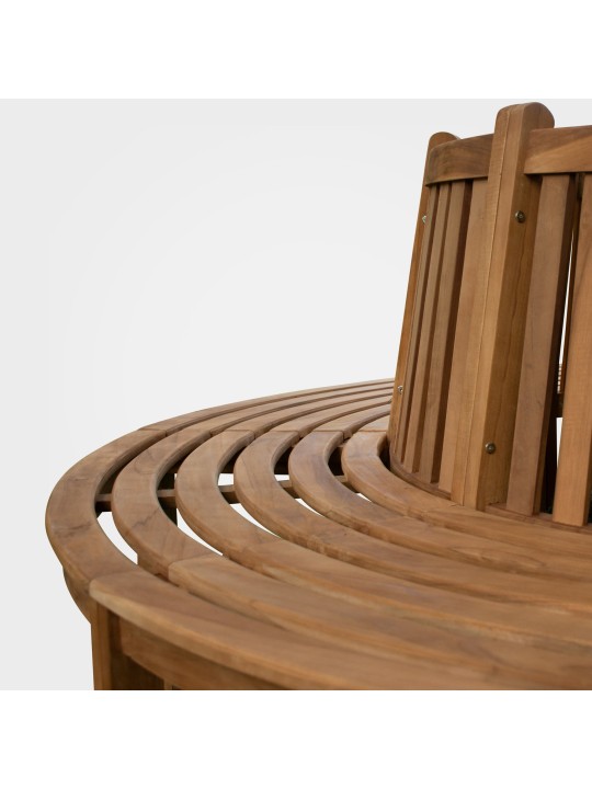 Banco arbol Nila 206cm redondo con respaldo, marrón