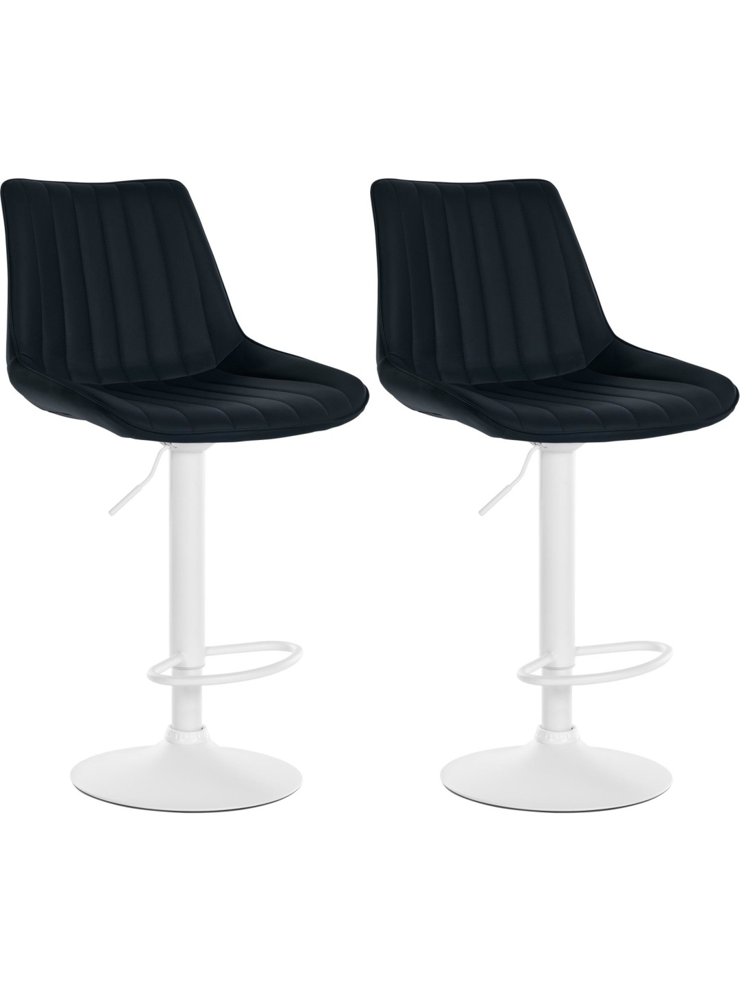 Juego de 2 taburetes de bar Toni piel sintética, negro