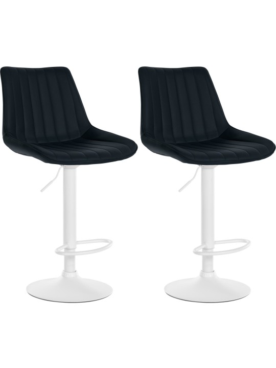 Juego de 2 taburetes de bar Toni piel sintética, negro Juego de 2 taburetes de bar Toni piel sintética, negro