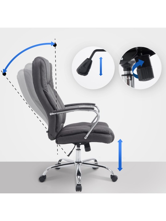 Silla de oficina BIG tejido Xanthos, gris oscuro