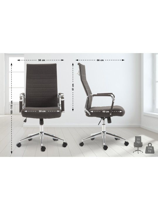 Silla de oficina Columbus tela, gris oscuro Silla de oficina Columbus tela, gris oscuro