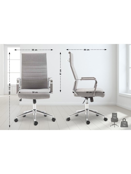 Silla de oficina Columbus tela, gris