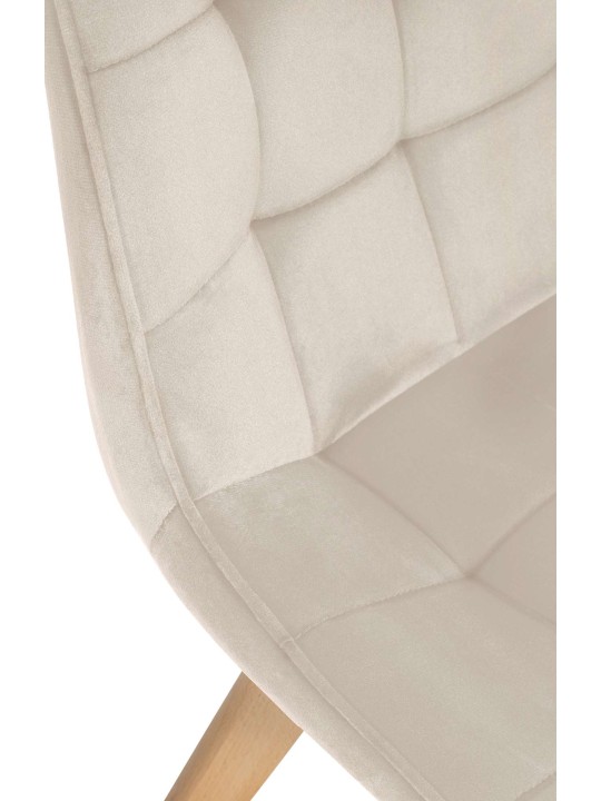 Conjunto de 2 sillas Brook terciopelo, crema