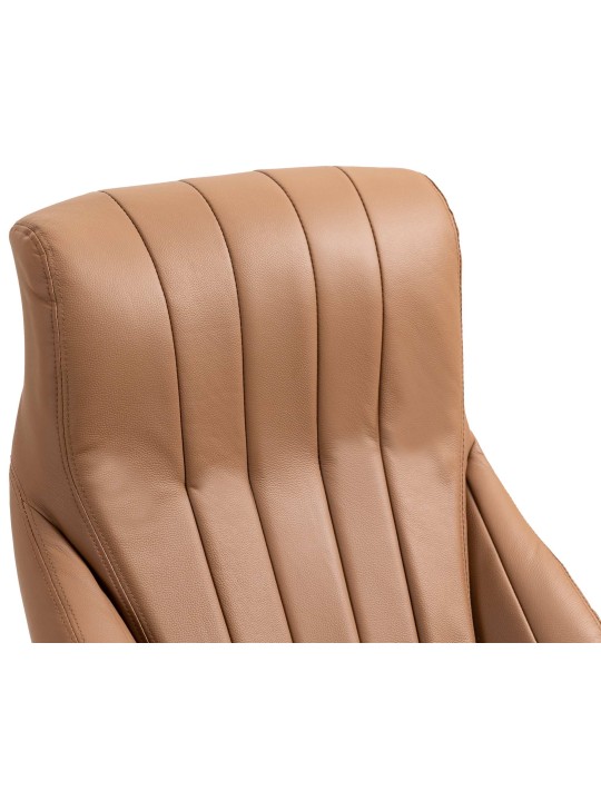 Silla de oficina Wigan de cuero genuino, marrón claro