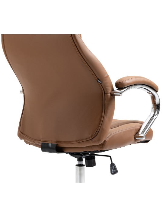 Silla de oficina Wigan de cuero genuino, marrón claro