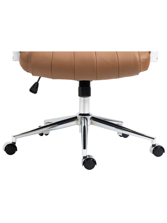Silla de oficina Wigan de cuero genuino, marrón claro