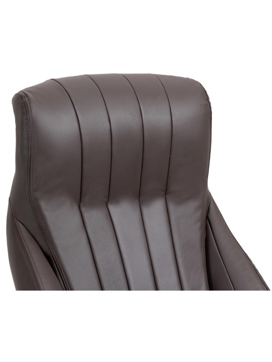 Silla de oficina Wigan de cuero genuino, marrón