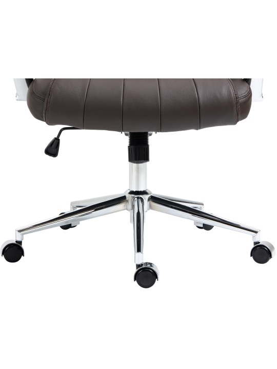 Silla de oficina Wigan de cuero genuino, marrón