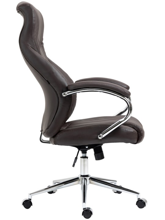 Silla de oficina Wigan de cuero genuino, marrón