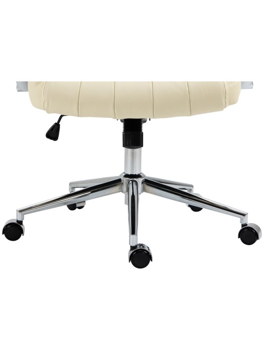Silla de oficina Wigan de cuero genuino, crema