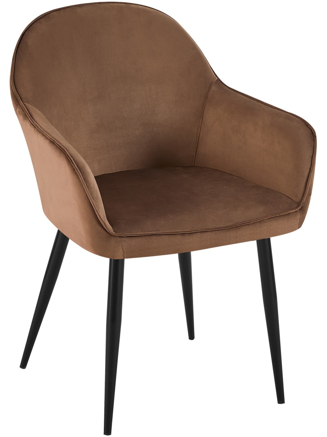 Silla de comedor de terciopelo Boise, marrón
