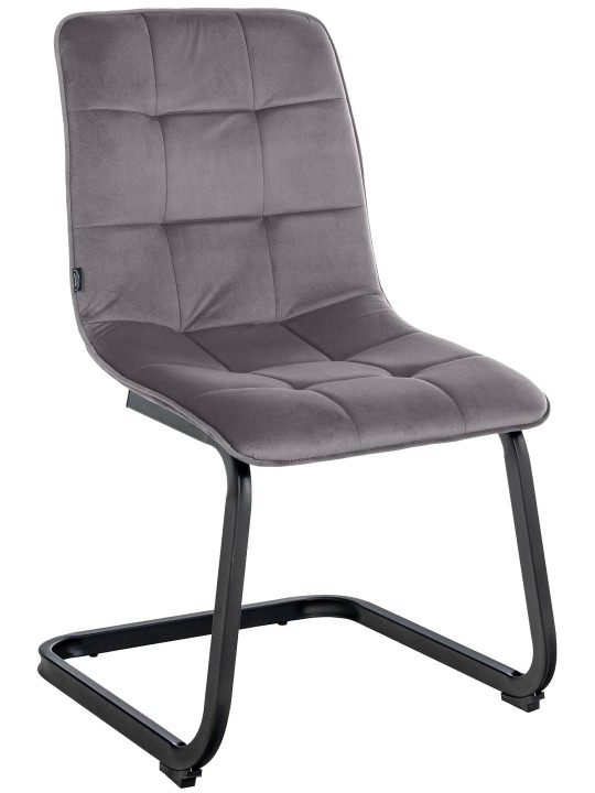 Silla de comedor de terciopelo Vermont, gris oscuro