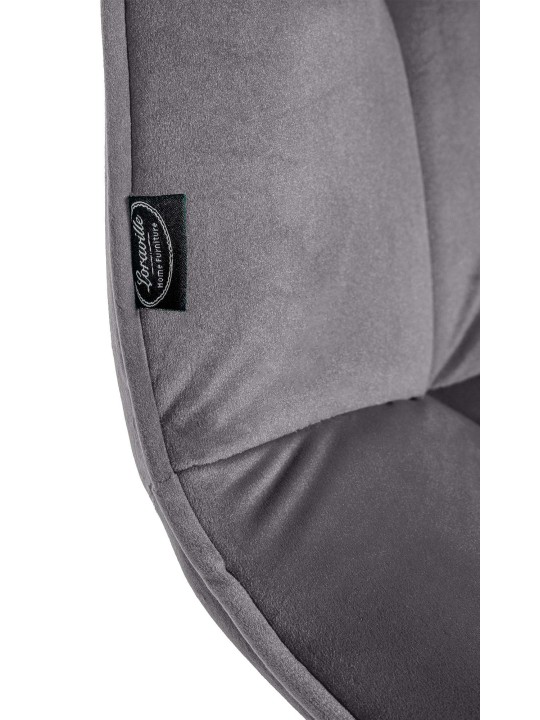 Silla de comedor de terciopelo Vermont, gris oscuro