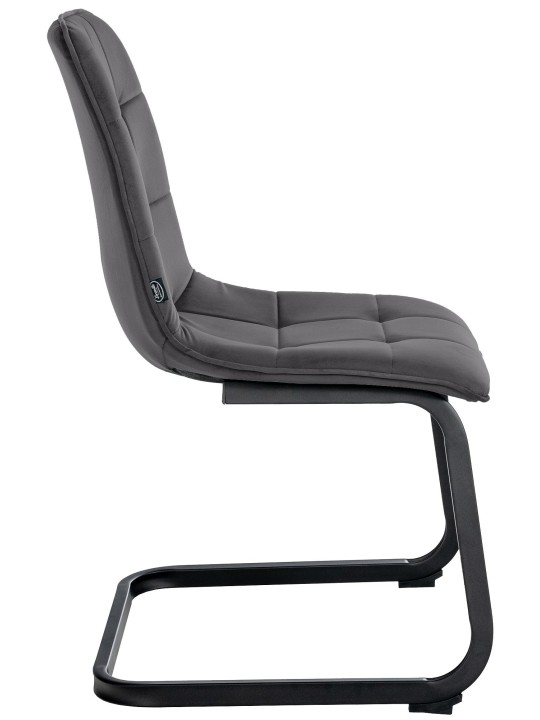 Silla de comedor de terciopelo Vermont, negro