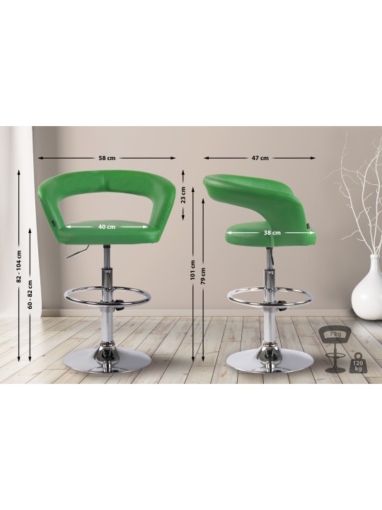 Taburete de bar Jaen piel sintética, verde Taburete de bar Jaen piel sintética, verde