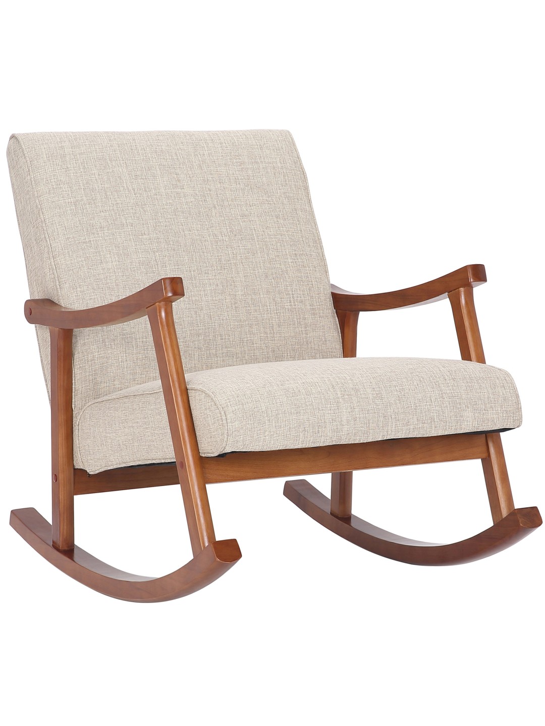 Mecedora Morelia tela nogal, crema