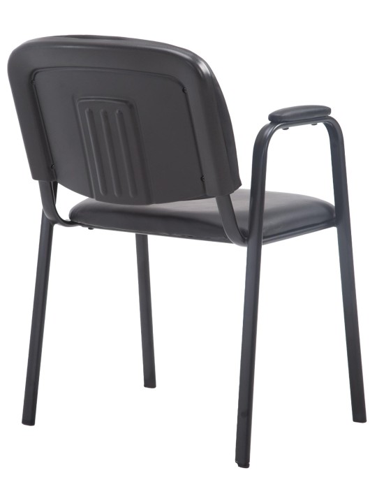 Silla de visita Ken PRO cuero artificial, negro