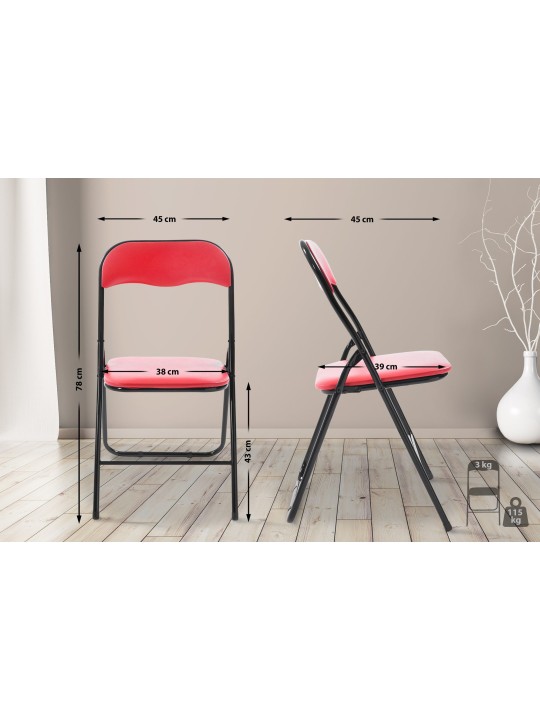 Silla plegable Félix, rojo/negro Silla plegable Félix, rojo/negro