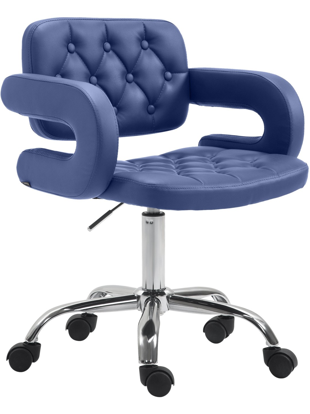 Taburete de trabajo Dublin piel sintética, azul