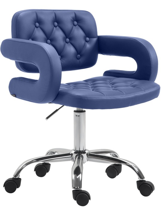 Taburete de trabajo Dublin piel sintética, azul Taburete de trabajo Dublin piel sintética, azul