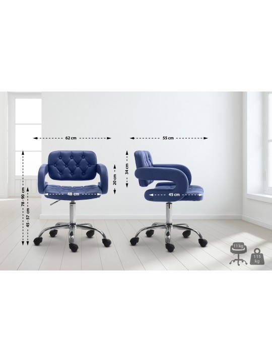 Taburete de trabajo Dublin piel sintética, azul Taburete de trabajo Dublin piel sintética, azul