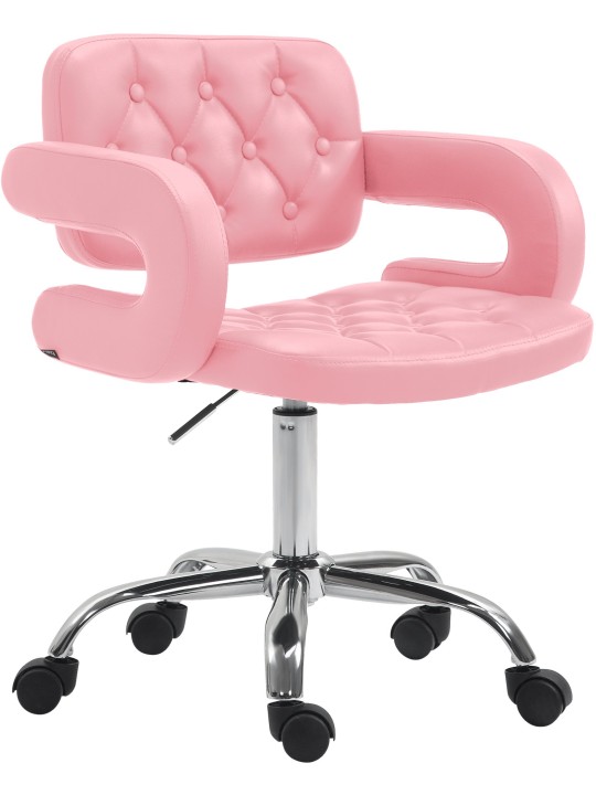 Taburete de trabajo Dublin piel sintética, rosa Taburete de trabajo Dublin piel sintética, rosa