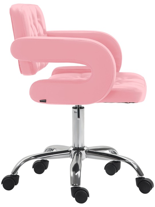 Taburete de trabajo Dublin piel sintética, rosa Taburete de trabajo Dublin piel sintética, rosa