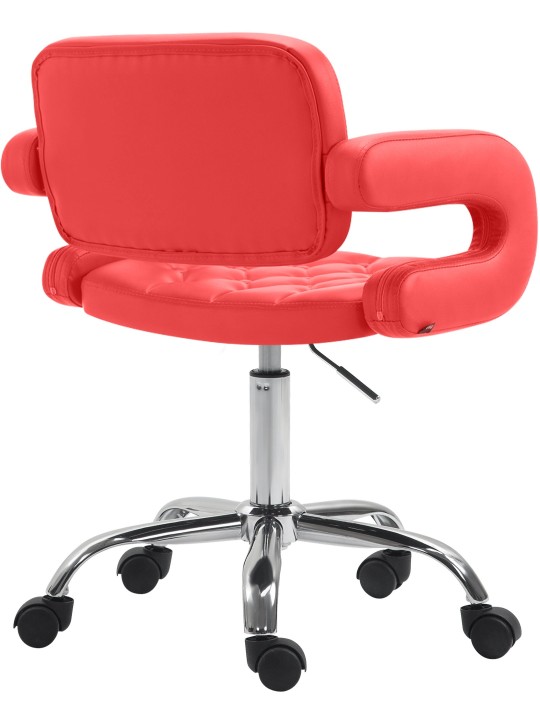 Taburete de trabajo Dublin piel sintética, rojo