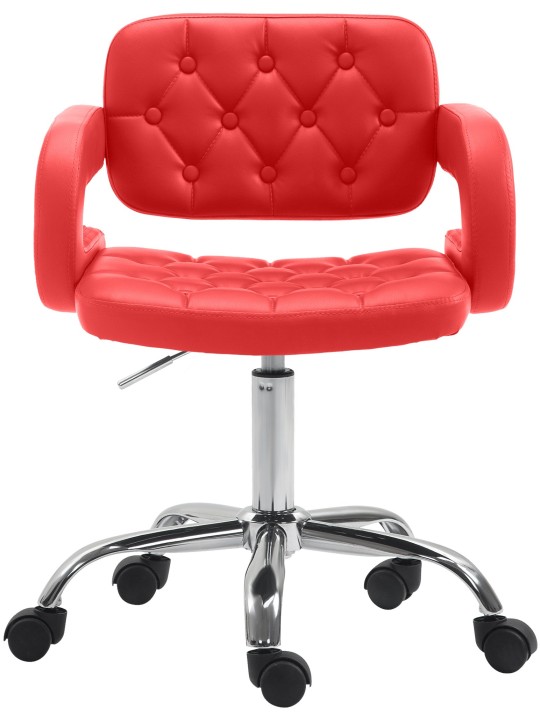 Taburete de trabajo Dublin piel sintética, rojo