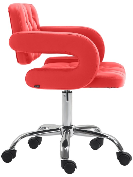 Taburete de trabajo Dublin piel sintética, rojo