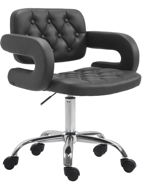 Taburete de trabajo Dublin piel sintética, negro Taburete de trabajo Dublin piel sintética, negro