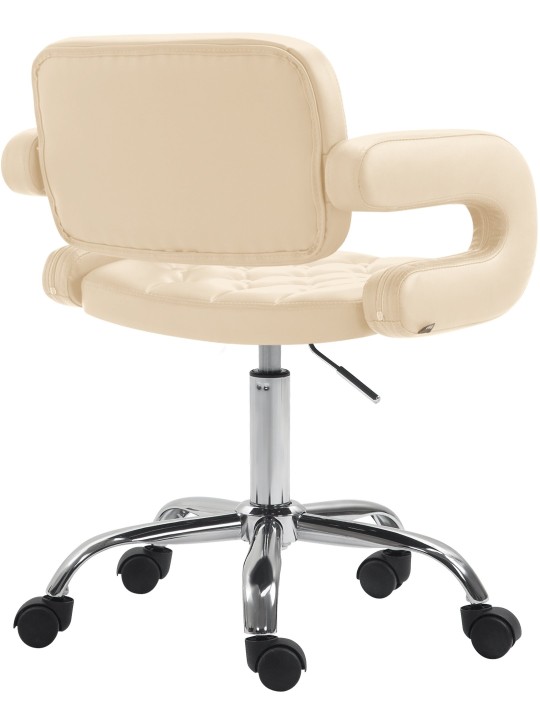 Taburete de trabajo Dublin piel sintética, crema