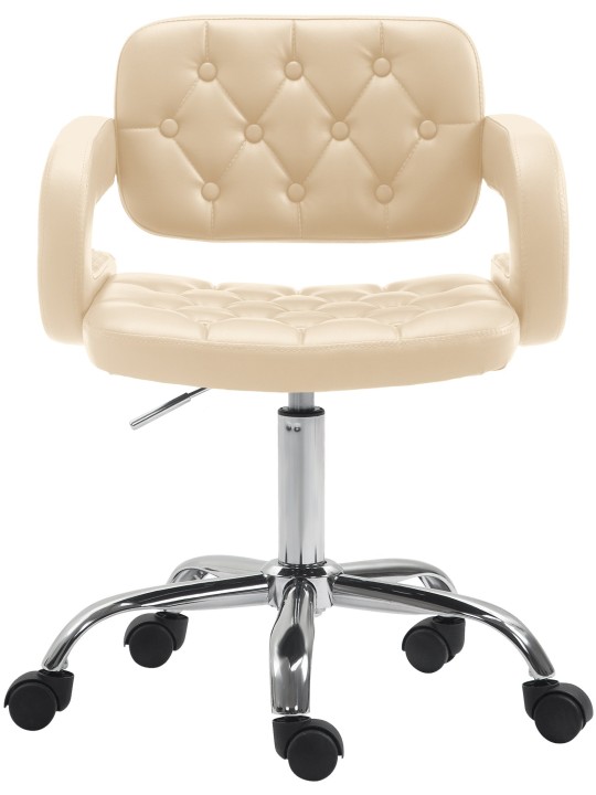 Taburete de trabajo Dublin piel sintética, crema