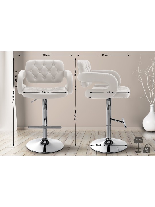 Taburete de bar Dublin C, blanco